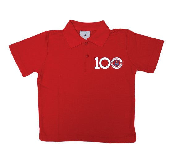Aspendale PS Polo Short Sleeve Red Commemorative 100 Years