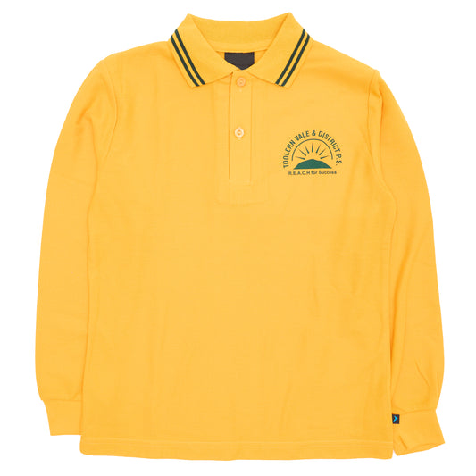 Toolern Vale & District PS Long Sleeve Polo - Gold/Bottle (Limited Stock)