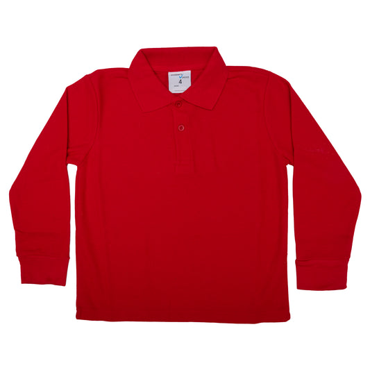 Long Sleeve Polo - Red