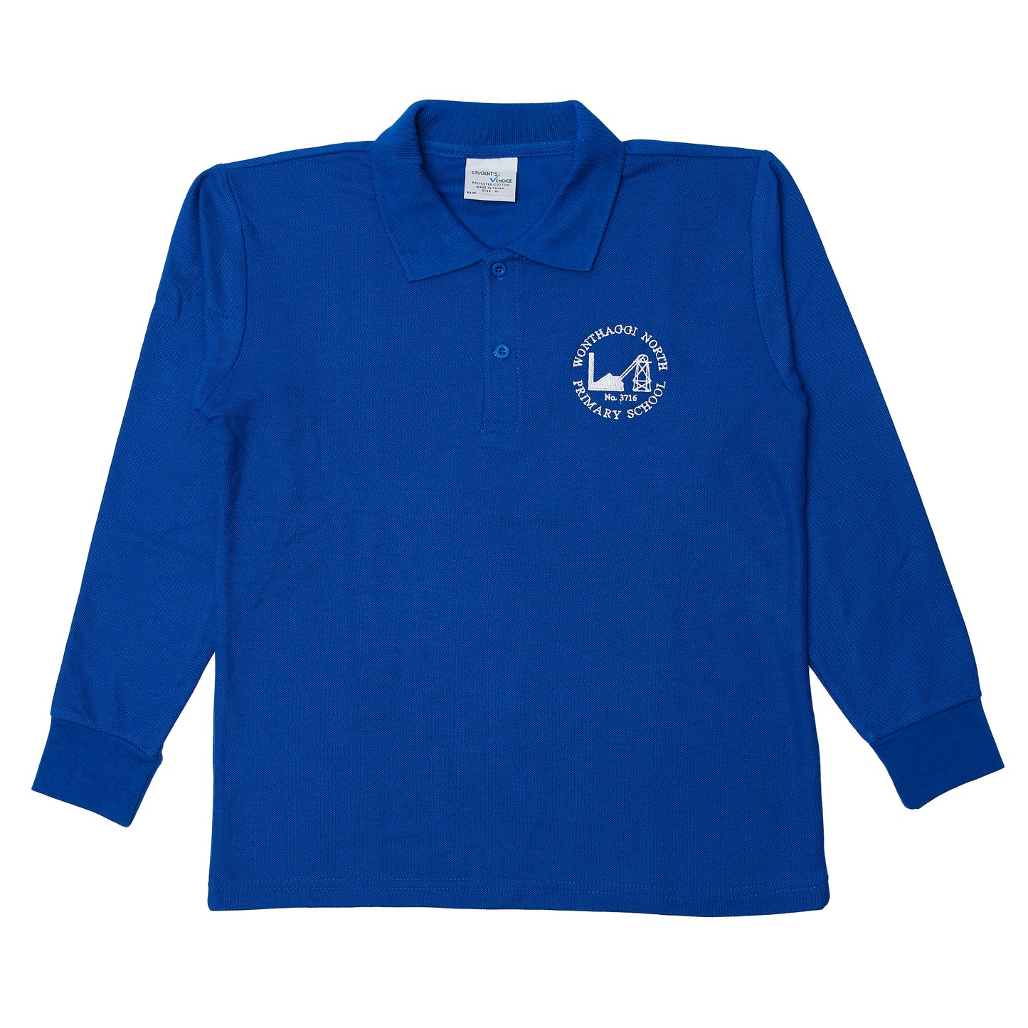 Wonthaggi North PS Long Sleeve Polo - Royal