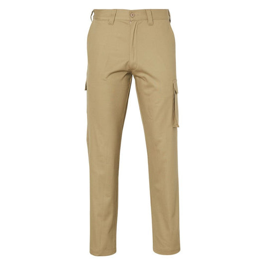 Cotton Drill Cargo Pants - Khaki