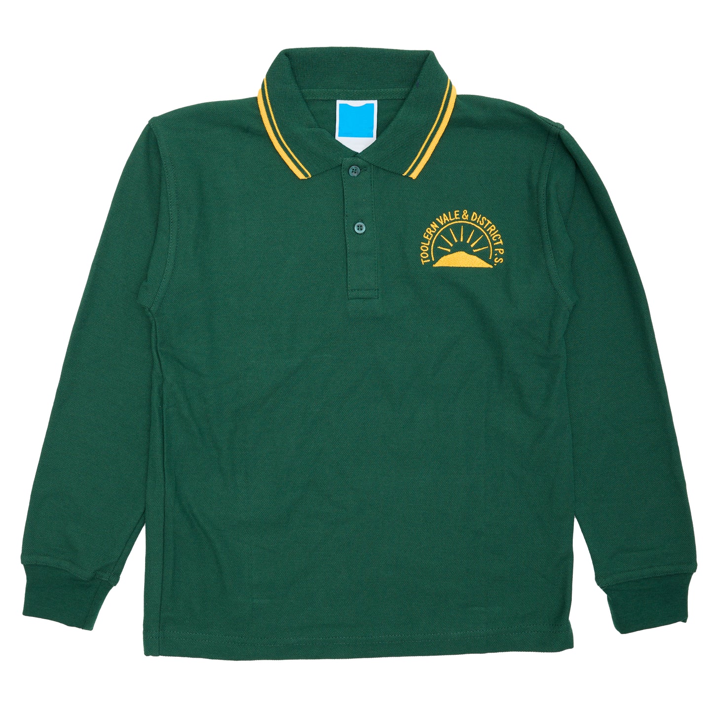 Toolern Vale & District PS Long Sleeve Polo - Bottle/Gold