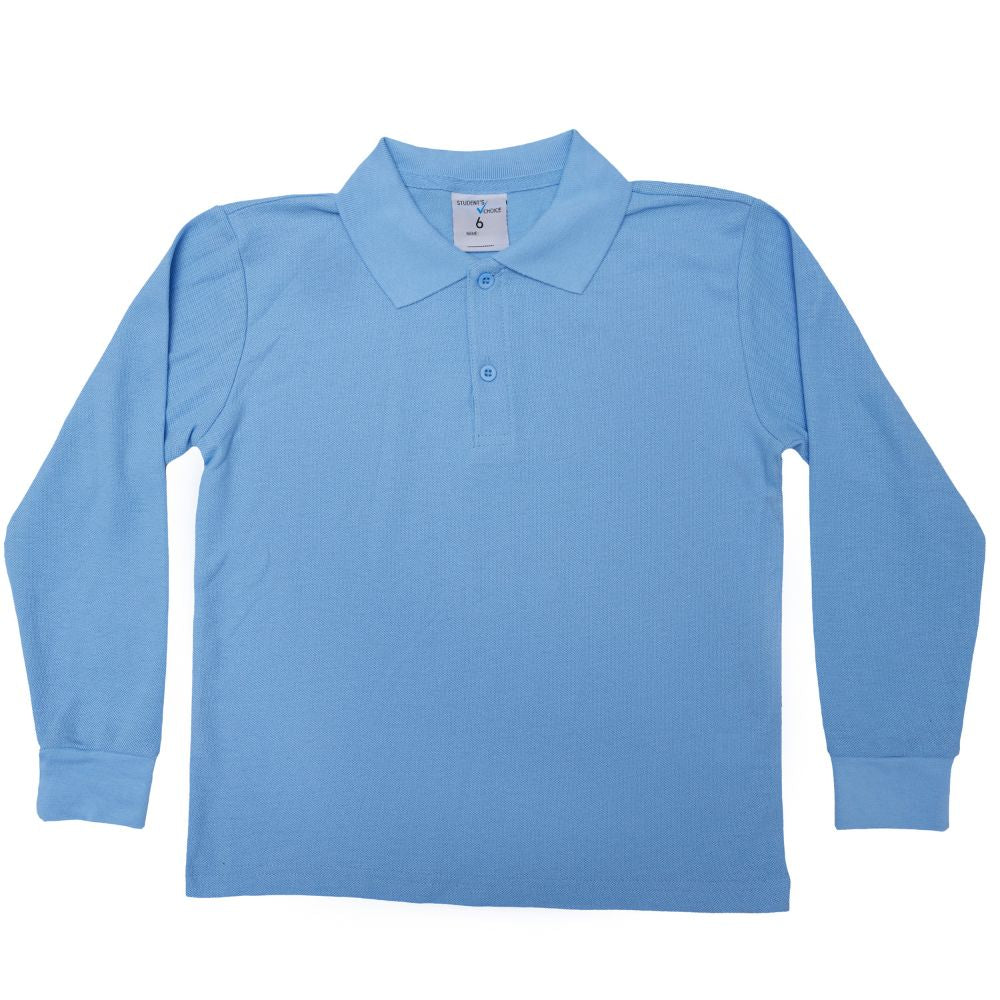 Long Sleeve Polo - Sky